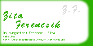 zita ferencsik business card